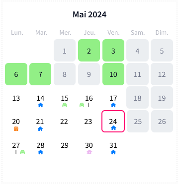 calendrier flex office - keeple