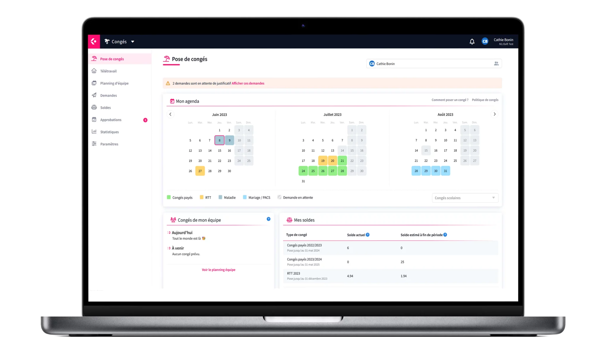 planning des congés avec keeple congés