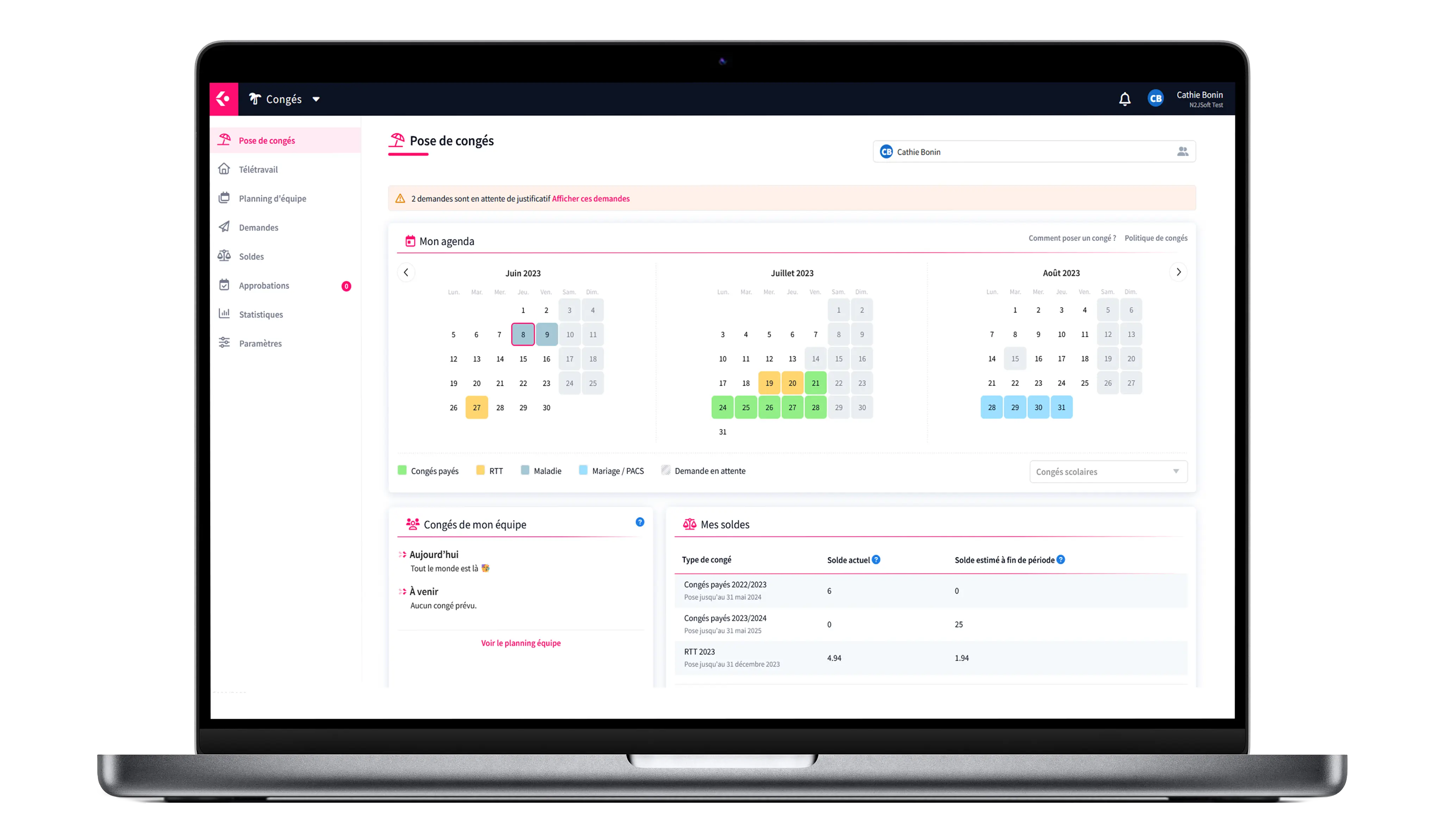 planning des congés avec keeple congés