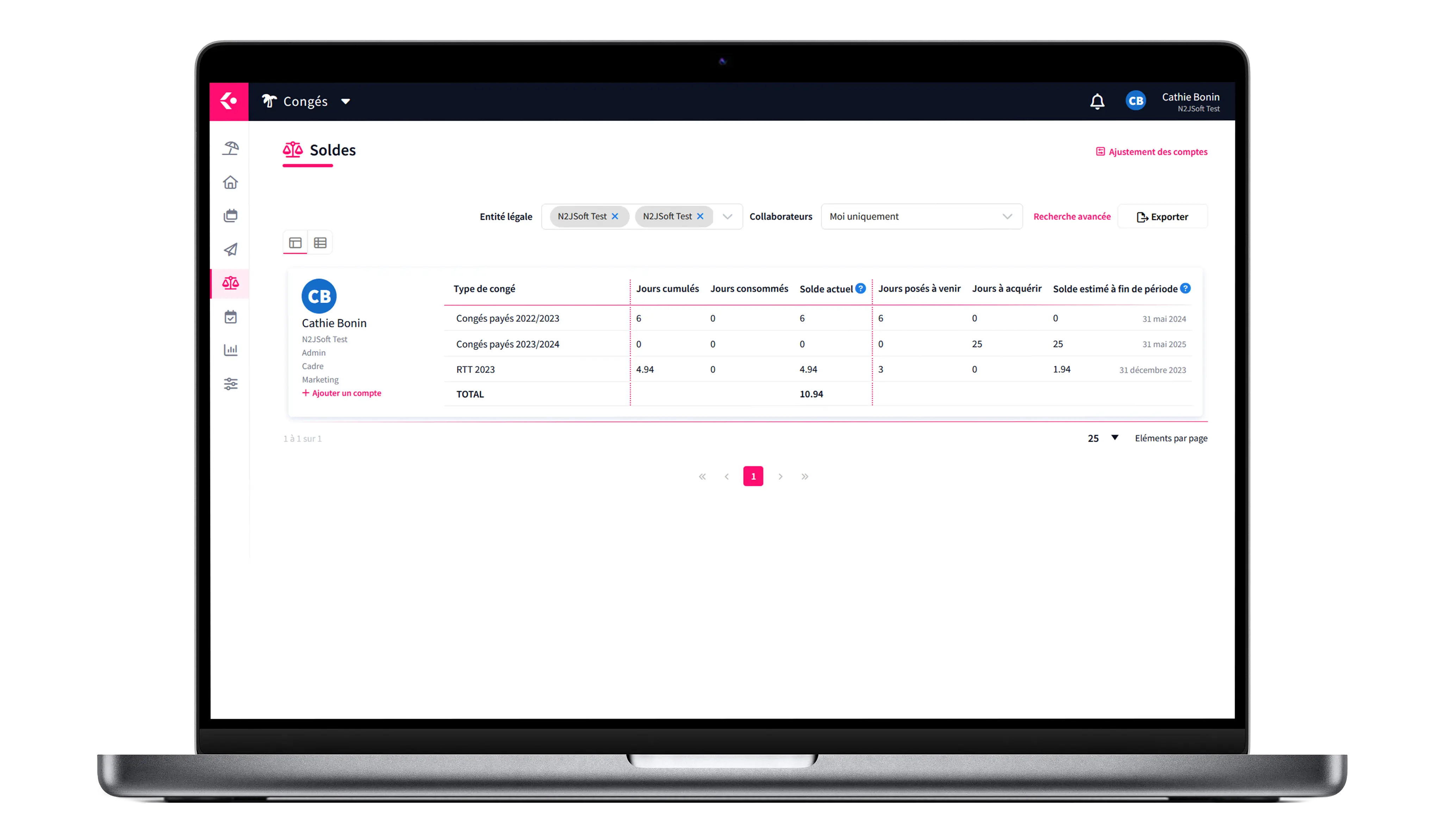 Consultation solde de congés avec keeple