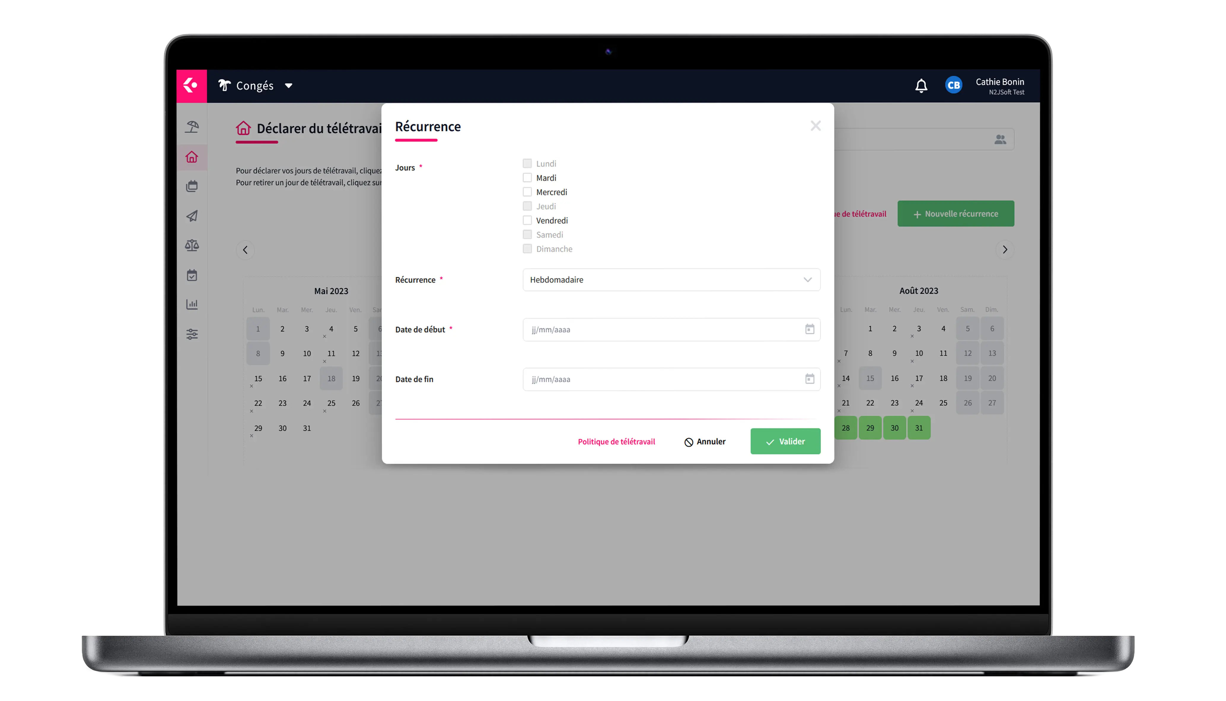 Pose de télétravail avec keeple