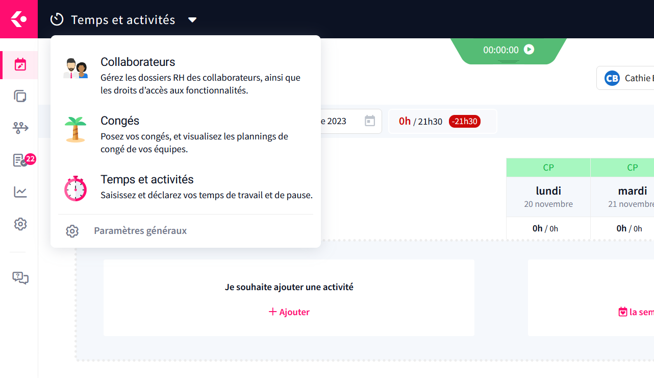 zoom temps et activités
